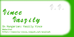 vince vaszily business card